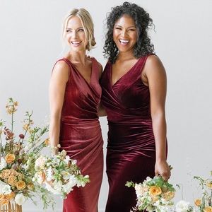 Revelry Dawson velvet bridesmaid dress - Romantic Rose size 8